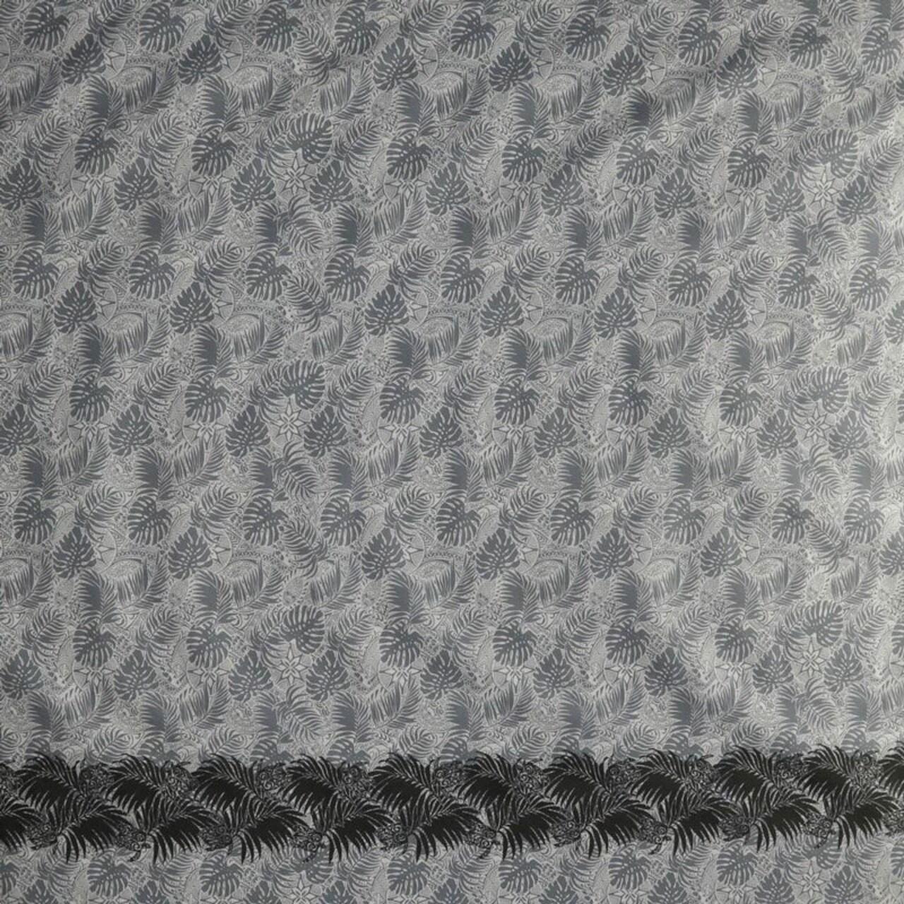 1 Yard All Over Monstera Leaves Firm Fen Rayon Poplin Fabric Single Border 45 Inch Width